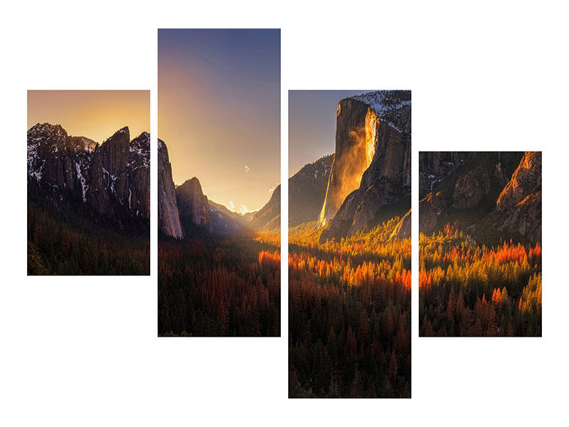 modern-4-piece-canvas-print-yosemite-firefall