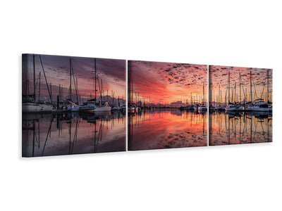 panoramic-3-piece-canvas-print-evening-mood-in-the-harbor