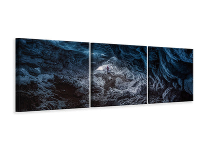 panoramic-3-piece-canvas-print-exploring-a-fronzen-blue-world