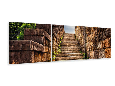 panoramic-3-piece-canvas-print-stone-stairs