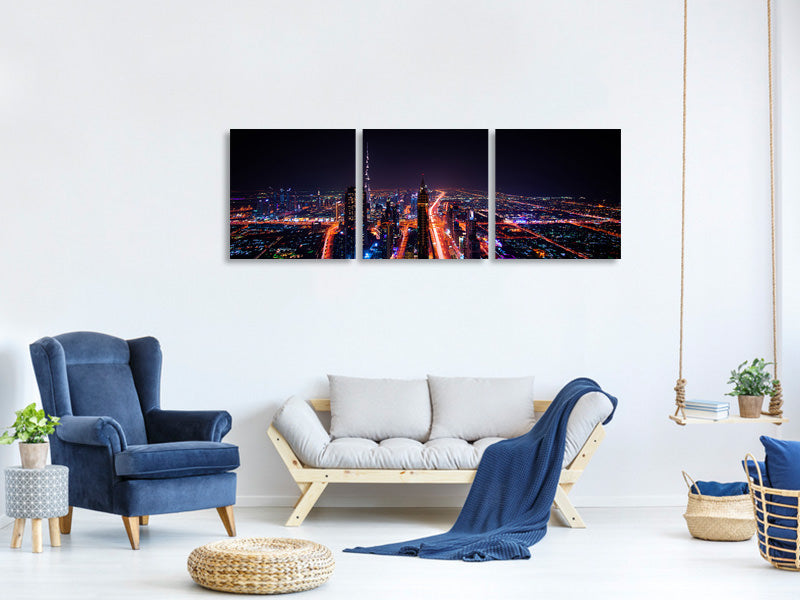 panoramic-3-piece-canvas-print-the-colorful-lights-of-dubai