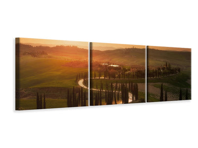 panoramic-3-piece-canvas-print-tuscany-evening